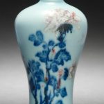 A copper-red and blue baluster vase, meiping Qianlong seal mark and of the period