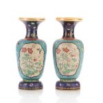 PAIR OF JAPANESE TOTAI CLOISONNE PORCELAIN VASES