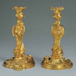 Pair of candlesticks (flambeaux or chandeliers),1735–50 After designs by Juste Aurèle Meissonnier French