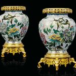 A PAIR OF FRENCH ORMOLU-MOUNTED CLOISONNE ENAMEL VASES IN THE MANNER OF EDOUARD LIÈVRE, CIRCA 1870