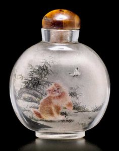 AN INSIDE PAINTED CRYSTAL SNUFF BOTTLE School of Wang Xisan, 1973