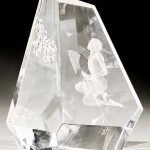 Steuben glass "Boy and Butterfly" crystal sculpture