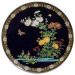 A RARE CLOISONNÉ ENAMEL DISH. By Namikawa Yasuyuki, dated 1895