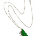 Nephrite and diamond necklace