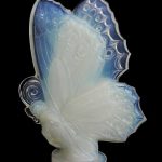 Vintage Sabino Paris France art glass opalescent miniature closed wing butterfly figurine