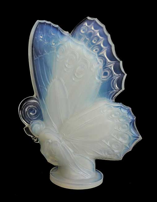 Vintage Sabino Paris France art glass opalescent miniature closed wing butterfly figurine