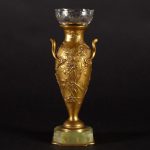 French Gilt-Bronze Two-Handled Bud Vase