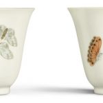 A PAIR OF FAMILLE-ROSE 'BUTTERFLY' CUPS