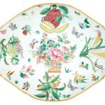 Chinese Famille Rose Enamel-Decorated and Parcel-Gilt Porcelain Footed Dish