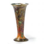 A WEDGWOOD FAIRYLAND FLAME LUSTRE TRUMPET VASE 1920s