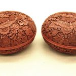 Two boxes of Carved Lacquer