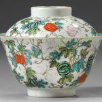 A CHINESE FAMILLE ROSE 'BUTTERFLY AND MELON' BOWL